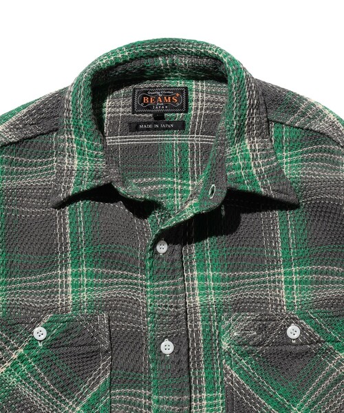 シャツ WORK Waffle Plaid メンズの画像