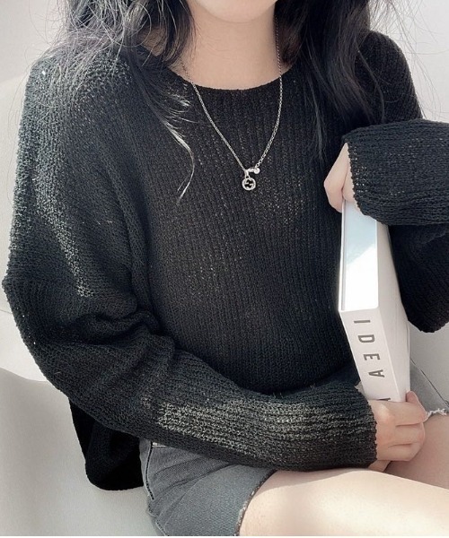 「gossip!ロサンゼルス」 「yijia」長袖ニット FREE ブラック レディース_画像9