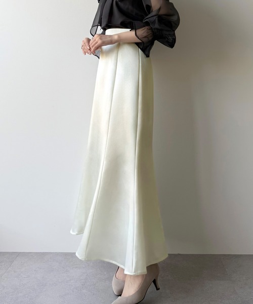 「mipiarl」 フレアスカート SMALL ライトグレー レディース_画像8