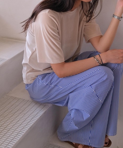 「AKTE」 半袖Tシャツ FREE サンドベージュ レディース_画像8