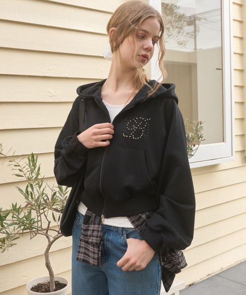 最終！♡ボリュームフーディーPO♡ recommend styling】 @changes__official DENIM SALOR HOODIE W ZIP