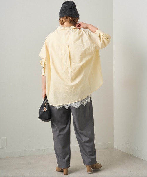 pual ce cin ブラウス シャツ リヨセルコットンオーバーシャツ