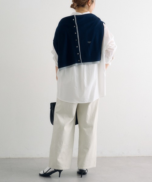 pual ce cin ブラウス シャツ リヨセルコットンオーバーシャツ