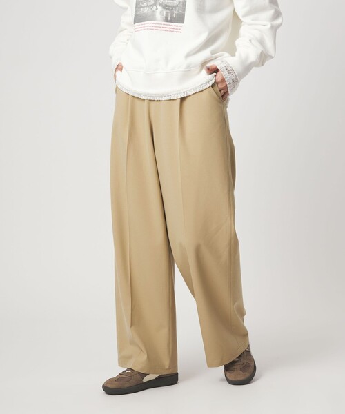 ワイドパンツ パンツ 「WEB限定」「at ease」オルマイ ワイド パンツ ウォッシャブル ストレッチ UVカット レディースの画像