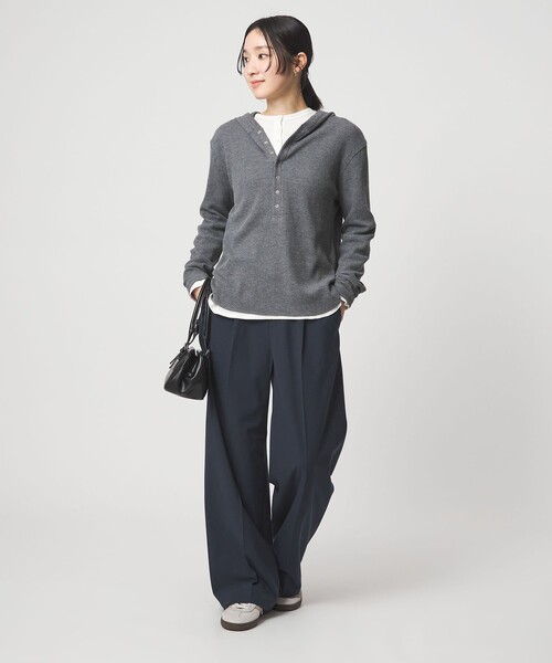 ワイドパンツ パンツ 「WEB限定」「at ease」オルマイ ワイド パンツ ウォッシャブル ストレッチ UVカット レディースの画像