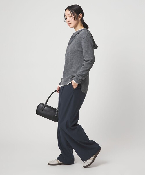 ワイドパンツ パンツ 「WEB限定」「at ease」オルマイ ワイド パンツ ウォッシャブル ストレッチ UVカット レディースの画像