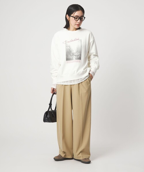 ワイドパンツ パンツ 「WEB限定」「at ease」オルマイ ワイド パンツ ウォッシャブル ストレッチ UVカット レディースの画像