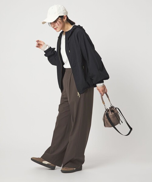 ワイドパンツ パンツ 「WEB限定」「at ease」オルマイ ワイド パンツ ウォッシャブル ストレッチ UVカット レディースの画像