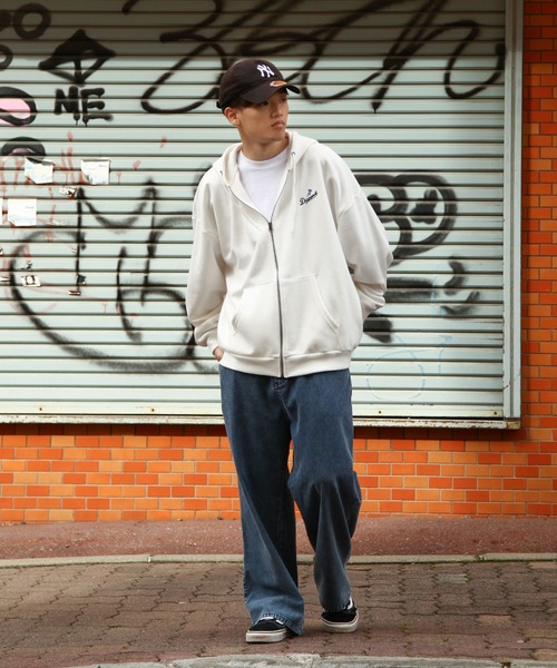 「ZIP FIVE」 ジップアップパーカー LARGE ホワイト メンズ_画像2