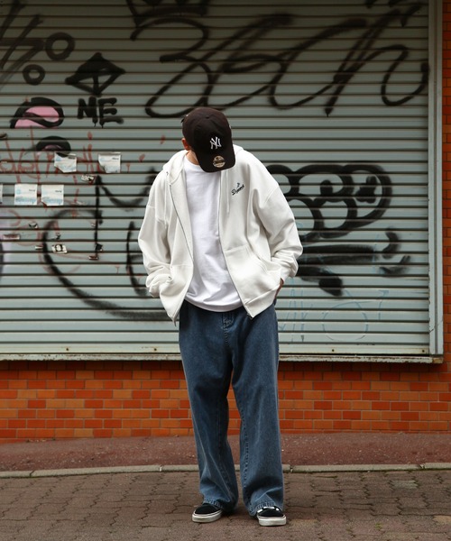 「ZIP FIVE」 ジップアップパーカー LARGE ホワイト メンズ_画像5