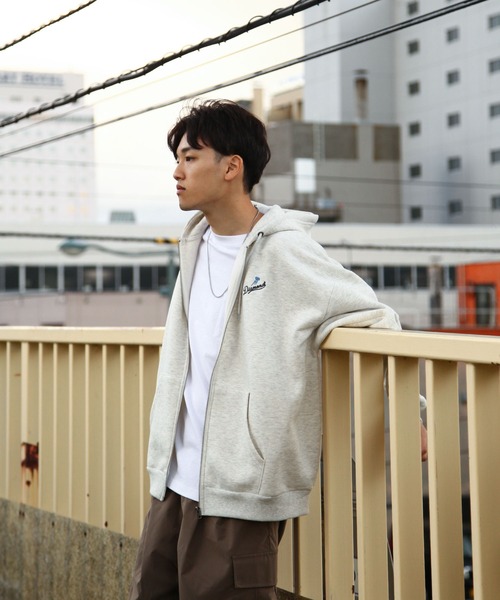 「ZIP FIVE」 ジップアップパーカー LARGE ホワイト メンズ_画像6