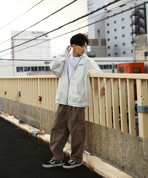 「ZIP FIVE」 ジップアップパーカー LARGE ホワイト メンズ_画像7