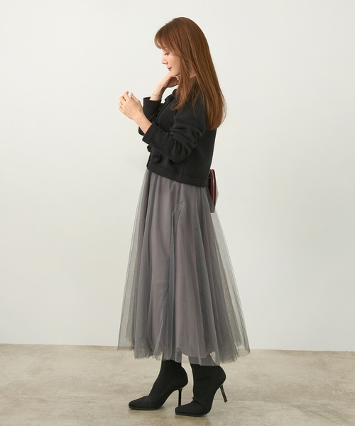 【新品】Liala×PG  カーディガン MIX糸 バイカラー グレー S 吉田美紀プロデュース：Liala×PG ( リアラ バイ ピージー )