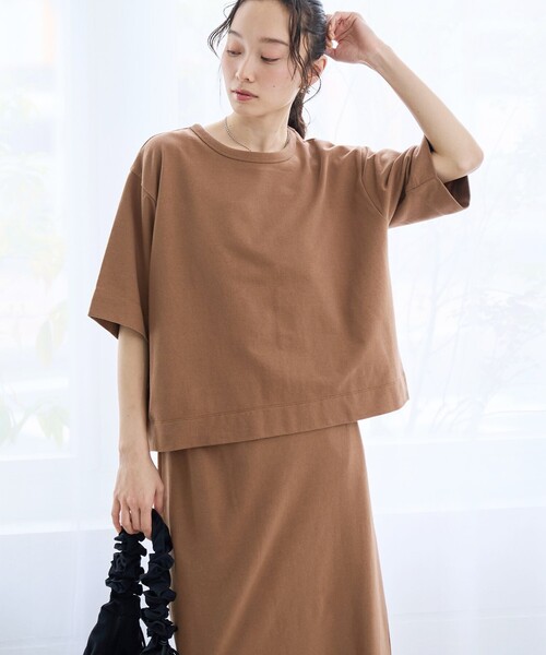 美品　EPOCA カシュクールセットアップ　スカート 半袖　茶系 coen（コーエン） セットアップ 「セットアイテム」ナロースカート
