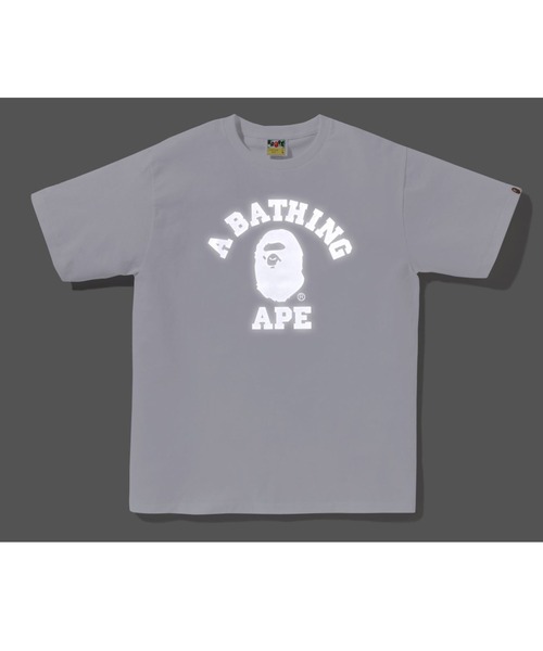 アベイシングエイプ Tシャツ カットソー 半袖 ロゴ TALL グレー 白 A BATHING APE（アベイシングエイプ） tシャツ REFLECTIVE ON COLLEGE