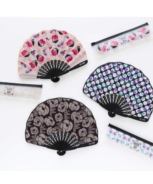ANNA SUI（アナスイ） 扇子 うちわ 収納ケース付き扇子（チェリー
