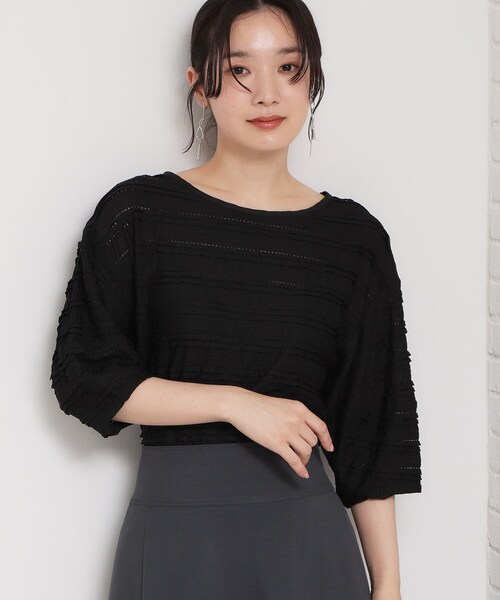 THE SHOP TK tシャツ 「1枚で美人見え」 フリルレースボーダートップス