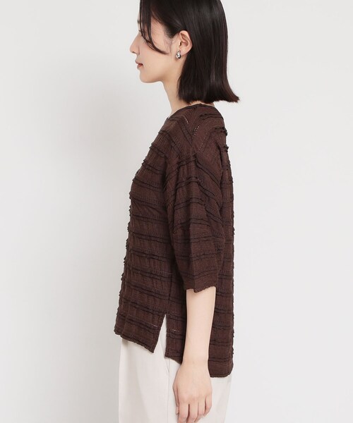 THE SHOP TK tシャツ 「1枚で美人見え」 フリルレースボーダートップス