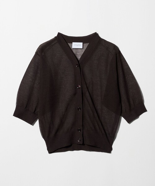 UNITED ARROWS - ◆18年モデル 新品未使用◆アローズ Vネック ショート ニットカーディガン F UNITED ARROWS（ユナイテッドアローズ） カーディガン シアー Vネック