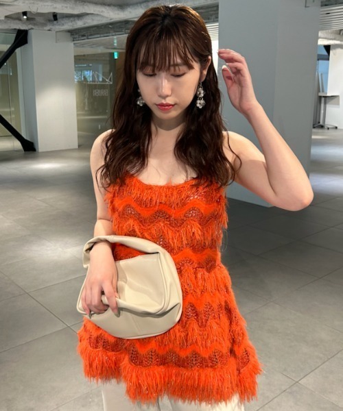 「LILY BROWN」 キャミソールニット ONE SIZE グレー レディースの画像