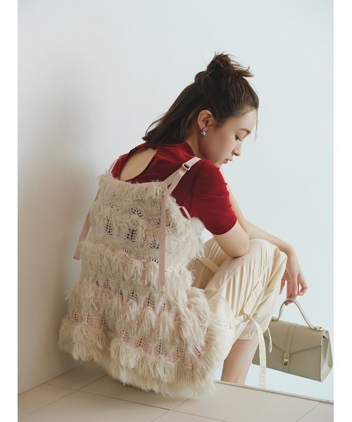 「LILY BROWN」 キャミソールニット ONE SIZE グレー レディースの画像