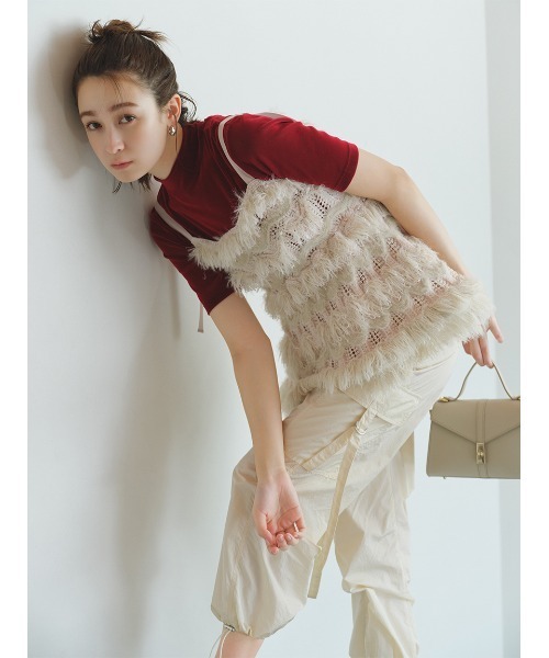 「LILY BROWN」 キャミソールニット ONE SIZE グレー レディースの画像