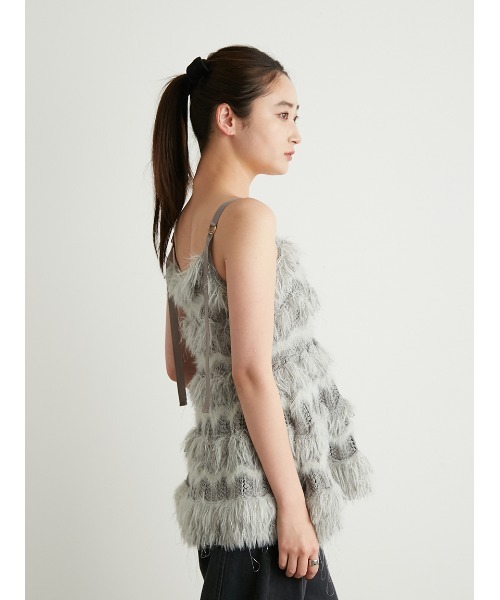 「LILY BROWN」 キャミソールニット ONE SIZE グレー レディースの画像
