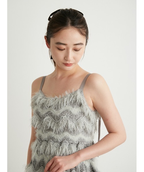 「LILY BROWN」 キャミソールニット ONE SIZE グレー レディースの画像