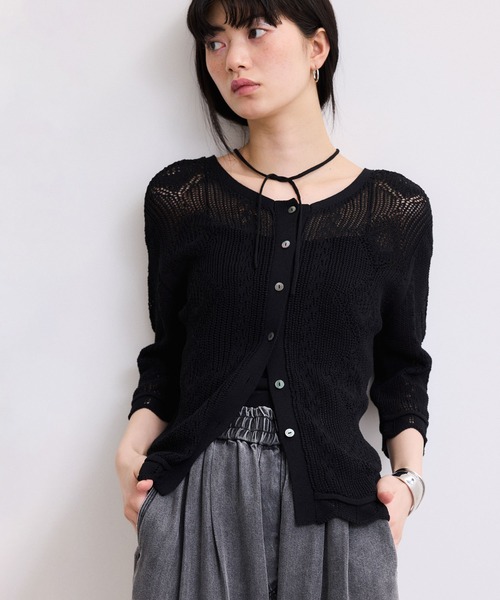 ADAM ET ROPE'（アダムエロペ） カーディガン 「WEB限定」2wayレース