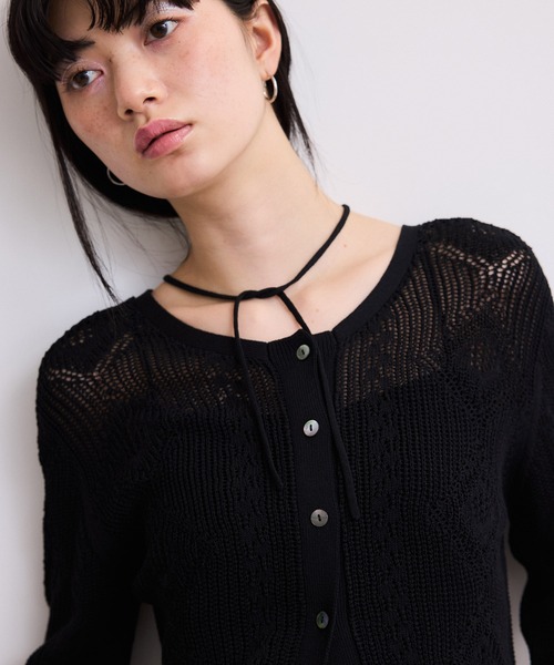 ADAM ET ROPE'（アダムエロペ） カーディガン 「WEB限定」2wayレース