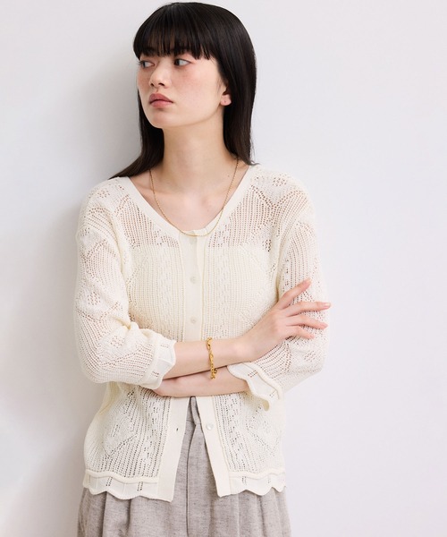 ADAM ET ROPE'（アダムエロペ） カーディガン 「WEB限定」2wayレース