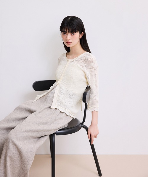 ADAM ET ROPE'（アダムエロペ） カーディガン 「WEB限定」2wayレース