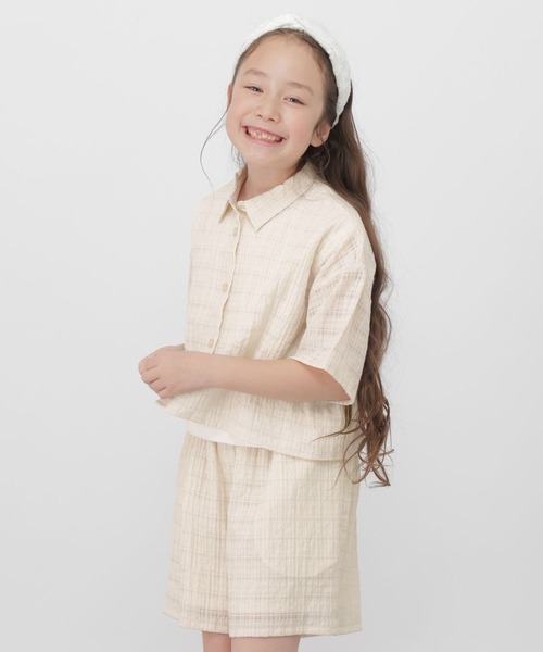 オールインワン 3SETレースチェックセットアップ/661485 キッズ 子供服 女の子の画像