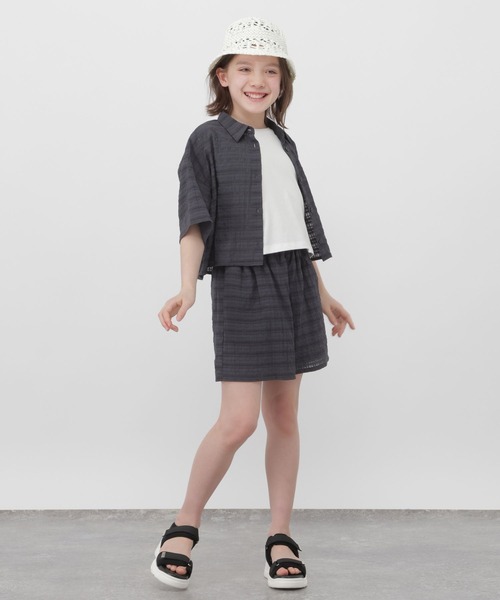 オールインワン 3SETレースチェックセットアップ/661485 キッズ 子供服 女の子の画像