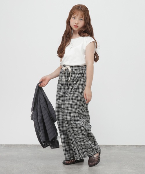 オールインワン 3SETレースチェックセットアップ/661485 キッズ 子供服 女の子の画像