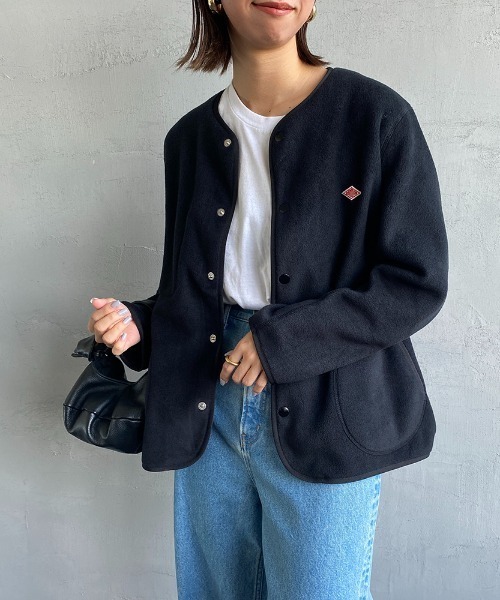 【美品】DANTONダントン⭐︎ノーカラージャケット36 Danton（ダントン） ノーカラージャケット 36 ブラック レディース