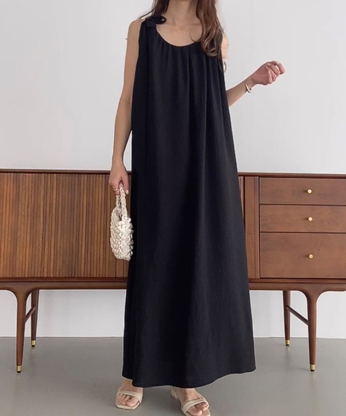「FILLOU」 ノースリーブワンピース X-LARGE ブラック レディース_画像3