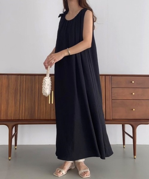 「FILLOU」 ノースリーブワンピース X-LARGE ブラック レディース_画像4