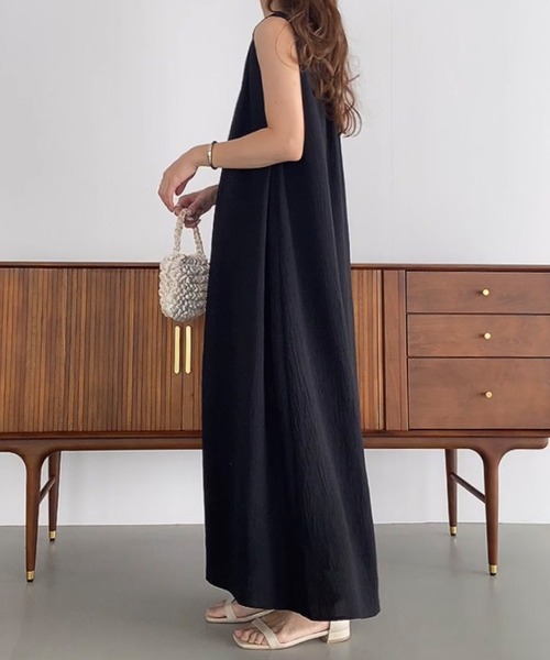「FILLOU」 ノースリーブワンピース X-LARGE ブラック レディース_画像5