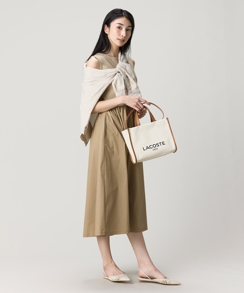 LACOSTE（ラコステ） ワンピース 夏 異素材コンビノースリーブドレス