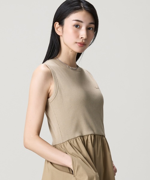 LACOSTE（ラコステ） ワンピース 夏 異素材コンビノースリーブドレス
