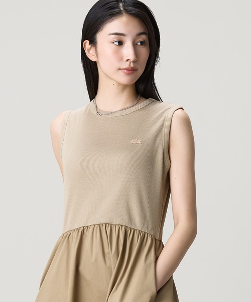 LACOSTE（ラコステ） ワンピース 夏 異素材コンビノースリーブドレス
