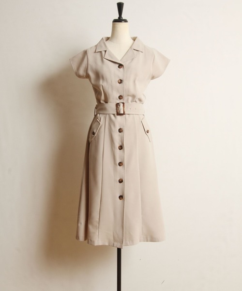 「tocco closet」 シャツワンピース M ベージュ系その他 レディース_画像9