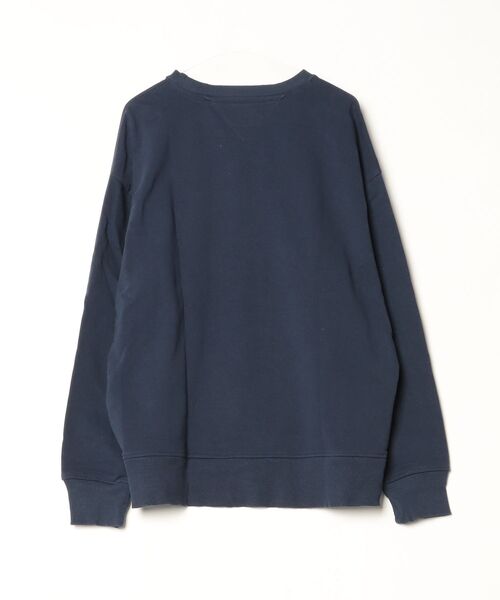「TOMMY JEANS」 ワンポイントスウェットカットソー X-LARGE ネイビー レディース_画像2