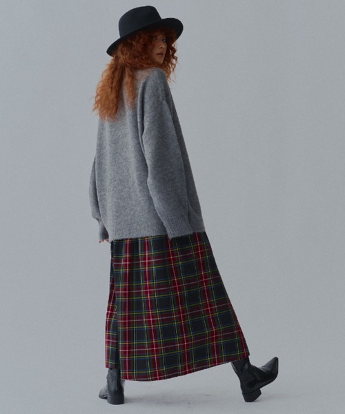 「manana suerte」 プリーツスカート M レッド レディース_画像8