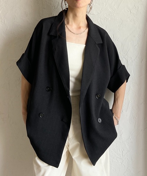 She's Closet ジャケット テーラードジャケット リネンライク オーバー