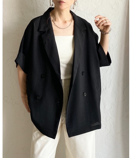 She's Closet ジャケット テーラードジャケット リネンライク オーバー