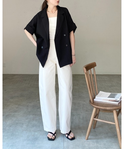 She's Closet ジャケット テーラードジャケット リネンライク オーバー