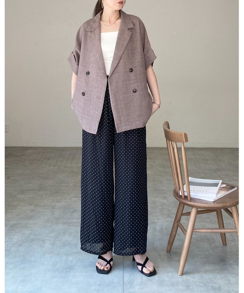 She's Closet ジャケット テーラードジャケット リネンライク オーバー