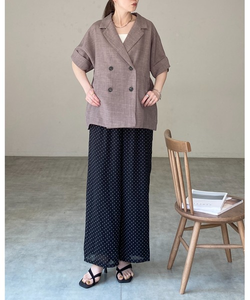 She's Closet ジャケット テーラードジャケット リネンライク オーバー